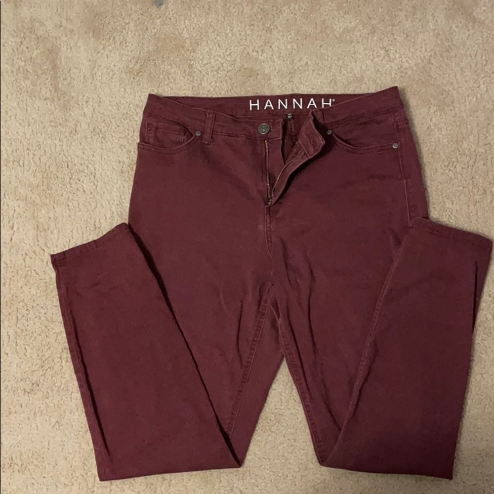 Hannah women’s size 14A dark red skinny jeans